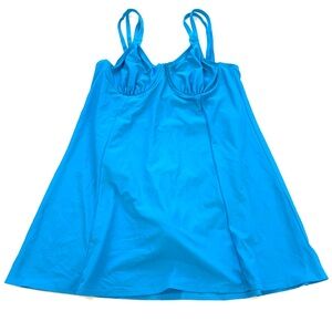 Inches Off Swimwear One Piece Swimsuit Swim Dress in Teal Blue